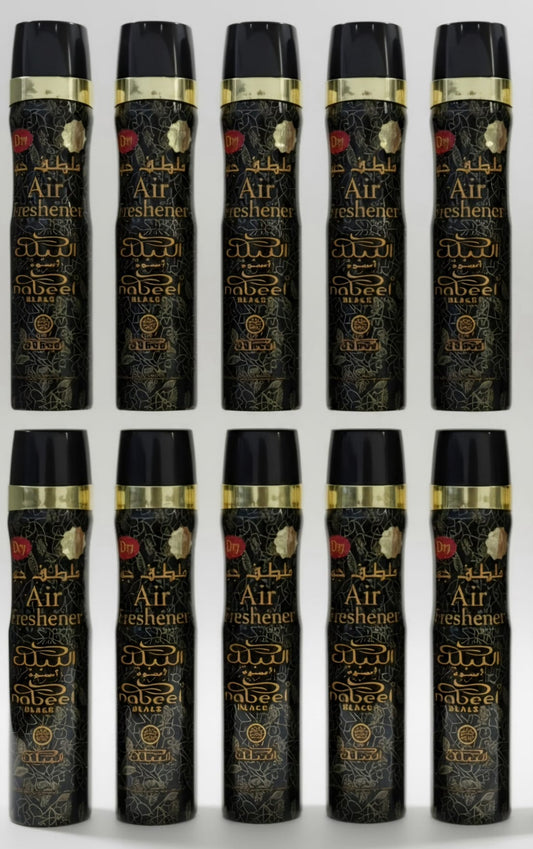 Nabeel Black Air Freshener 6 Piece Set | Long Lasting Arabian Home & Car Fragrance | Premium Oriental Scent Collection