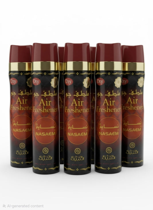 Nasaem Air Freshener 6 Piece Set | Long Lasting Arabian Home & Car Fragrance | Premium Scent Collection