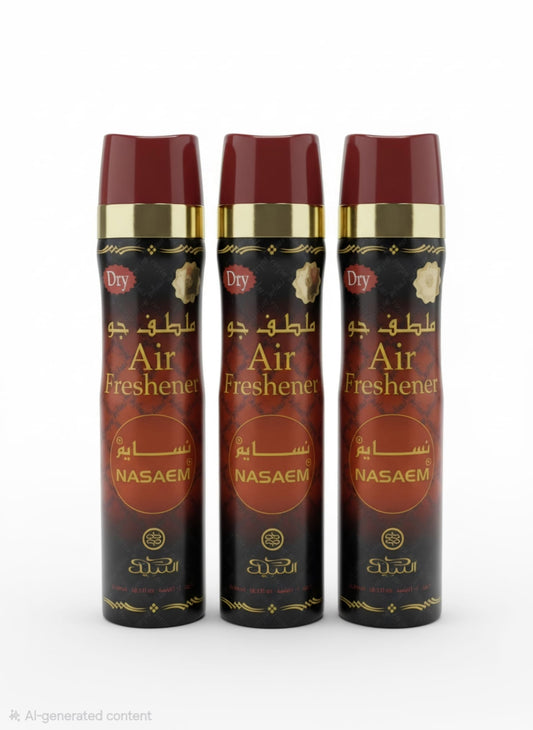 Nasaem Air Freshener 3 Piece Set | Long Lasting Arabian Home & Car Fragrance | Premium Scent Collection