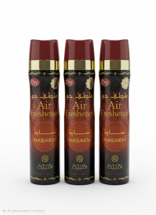 Nasaem Air Freshener 3 Piece Set | Long Lasting Arabian Home & Car Fragrance | Premium Scent Collection