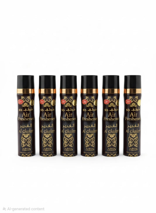 Nabeel Al Ghadeer Air Freshener 6 Piece Set | Long Lasting Arabian Home & Car Fragrance | Premium Fresh Scent Collection