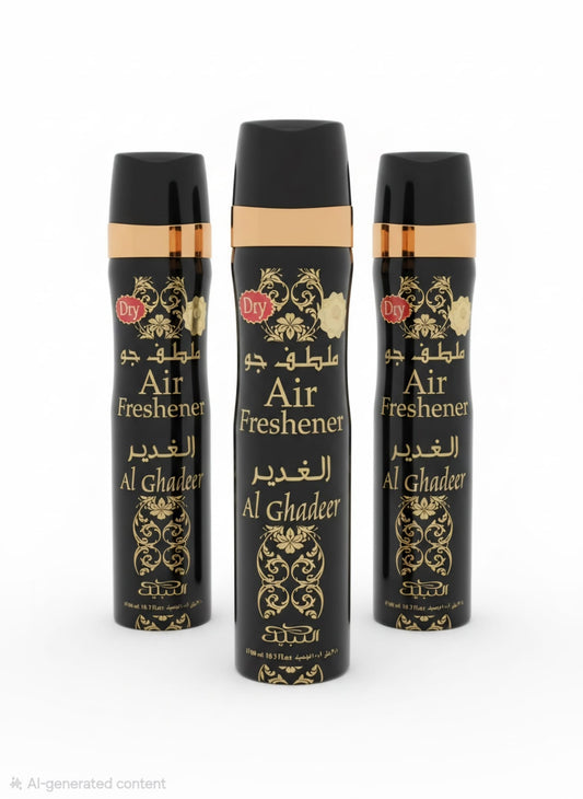 Nabeel Al Ghadeer Air Freshener 3 Piece Set | Long Lasting Arabian Home & Car Fragrance | Premium Fresh Scent Collection