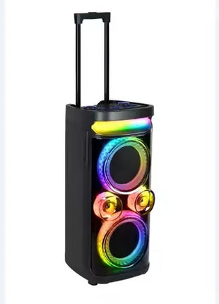 KOLAV Dual 6.5" Woofer Trolley Party Speaker with Dual Wireless Microphones & Remote