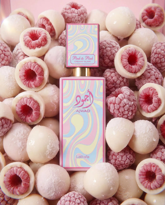 Lattafa Ajwad Pink to Pink Creamy Elixir Eau de Parfum Spray 60ml (2.04 Fl Oz) | Blackcurrant, Raspberry, Pear, White Chocolate, Vanilla &amp; Musk | Women's Fragrance