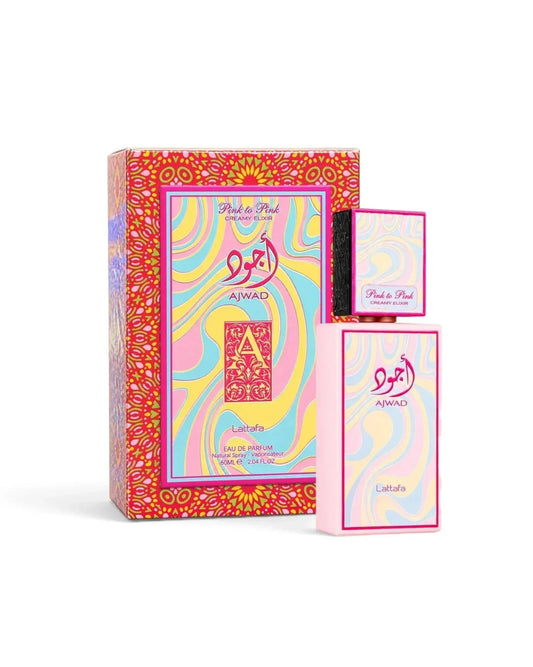 Lattafa Ajwad Pink to Pink Creamy Elixir Eau de Parfum Spray 60ml (2.04 Fl Oz) | Blackcurrant, Raspberry, Pear, White Chocolate, Vanilla &amp; Musk | Women's Fragrance