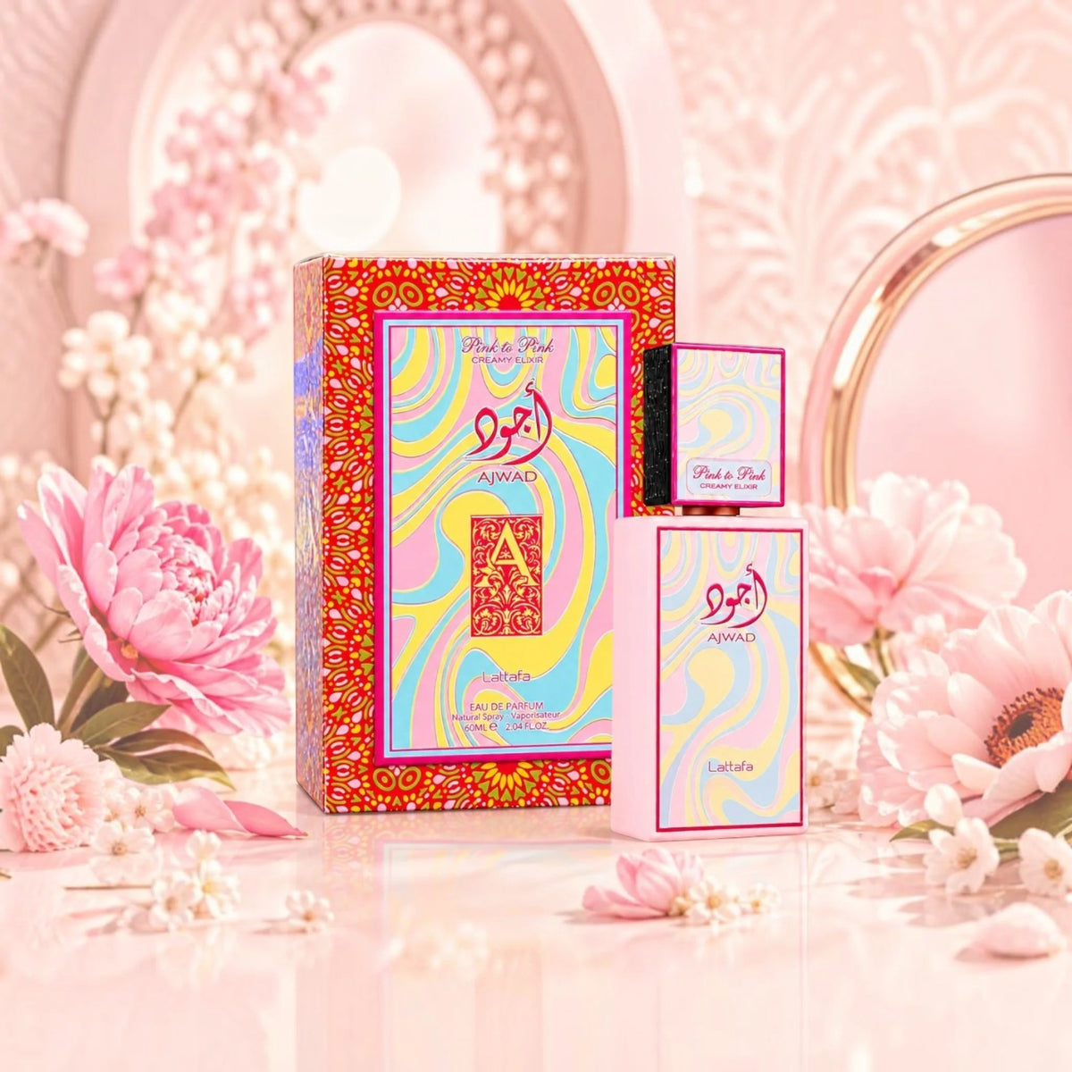 Lattafa Ajwad Pink to Pink Creamy Elixir Eau de Parfum Spray 60ml (2.04 Fl Oz) | Blackcurrant, Raspberry, Pear, White Chocolate, Vanilla &amp; Musk | Women's Fragrance