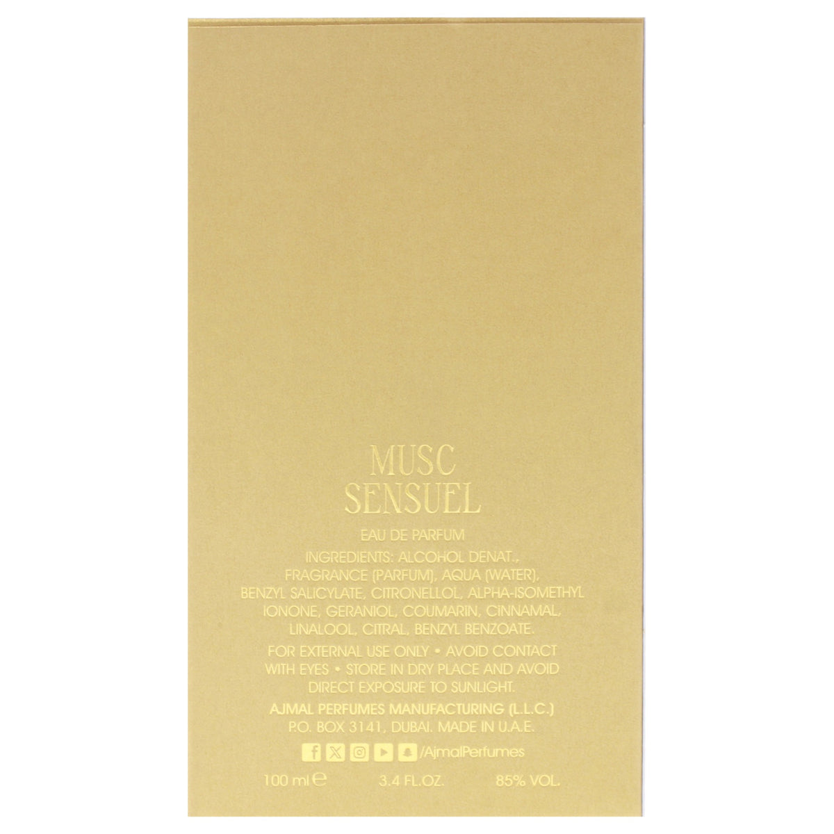 Ajmal Musc Sensuel Eau de Parfum, Unisex Fragrance, Musky Floral Perfume with Soft Powdery, Woody &amp; Warm Accords