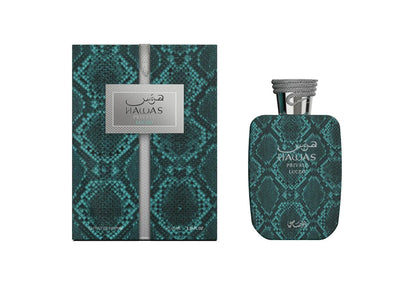 Rasasi Hawas Private Luceo Extrait de Parfum 100ml (3.4 Fl Oz) | Unisex Citrus Woody Spicy Fragrance with Bergamot, Lemon, Ginger, Magnolia, Cardamom &amp; Amber
