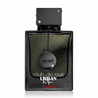 Armaf Club De Nuit Urban Man Elixir Eau de Parfum for Men, 105ml (3.6 Fl Oz), Woody Aromatic Fragrance with Grapefruit, Pink Pepper, Saffron, Lavender, Jasmine, Amber, Patchouli &amp; Cedar