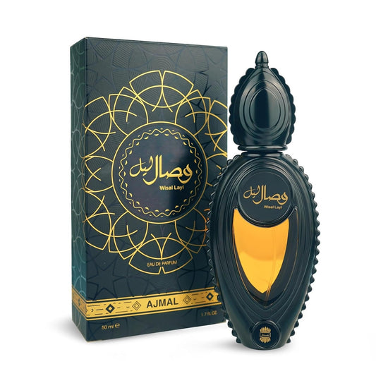 Ajmal Wisal Layl Eau de Parfum for Men, 50ml (1.7 Fl Oz), Spicy Oriental Fragrance with Fresh, Floral, Spicy, Woody, Amber &amp; Musk Accords