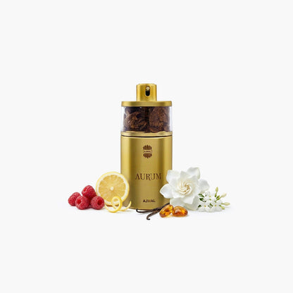 Ajmal Aurum Eau de Parfum for Women 75ml (2.53 Fl Oz) | Floral Fruity Oriental Perfume with Raspberry, Lemon, Gardenia, Jasmine, Amber, Vanilla &amp; Musk