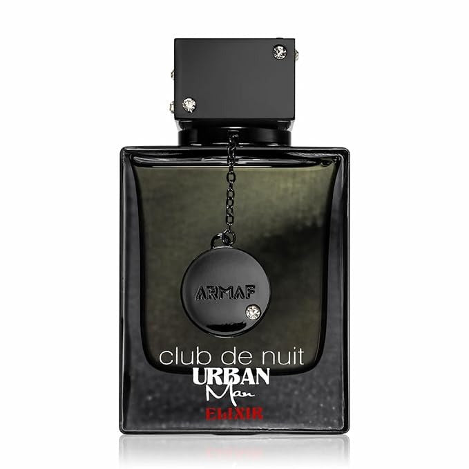 Armaf Club De Nuit Urban Man Elixir Eau de Parfum for Men, 105ml (3.6 Fl Oz), Woody Aromatic Fragrance with Grapefruit, Pink Pepper, Saffron, Lavender, Jasmine, Amber, Patchouli &amp; Cedar