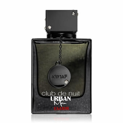Armaf Club De Nuit Urban Man Elixir Eau de Parfum for Men, 105ml (3.6 Fl Oz), Woody Aromatic Fragrance with Grapefruit, Pink Pepper, Saffron, Lavender, Jasmine, Amber, Patchouli &amp; Cedar