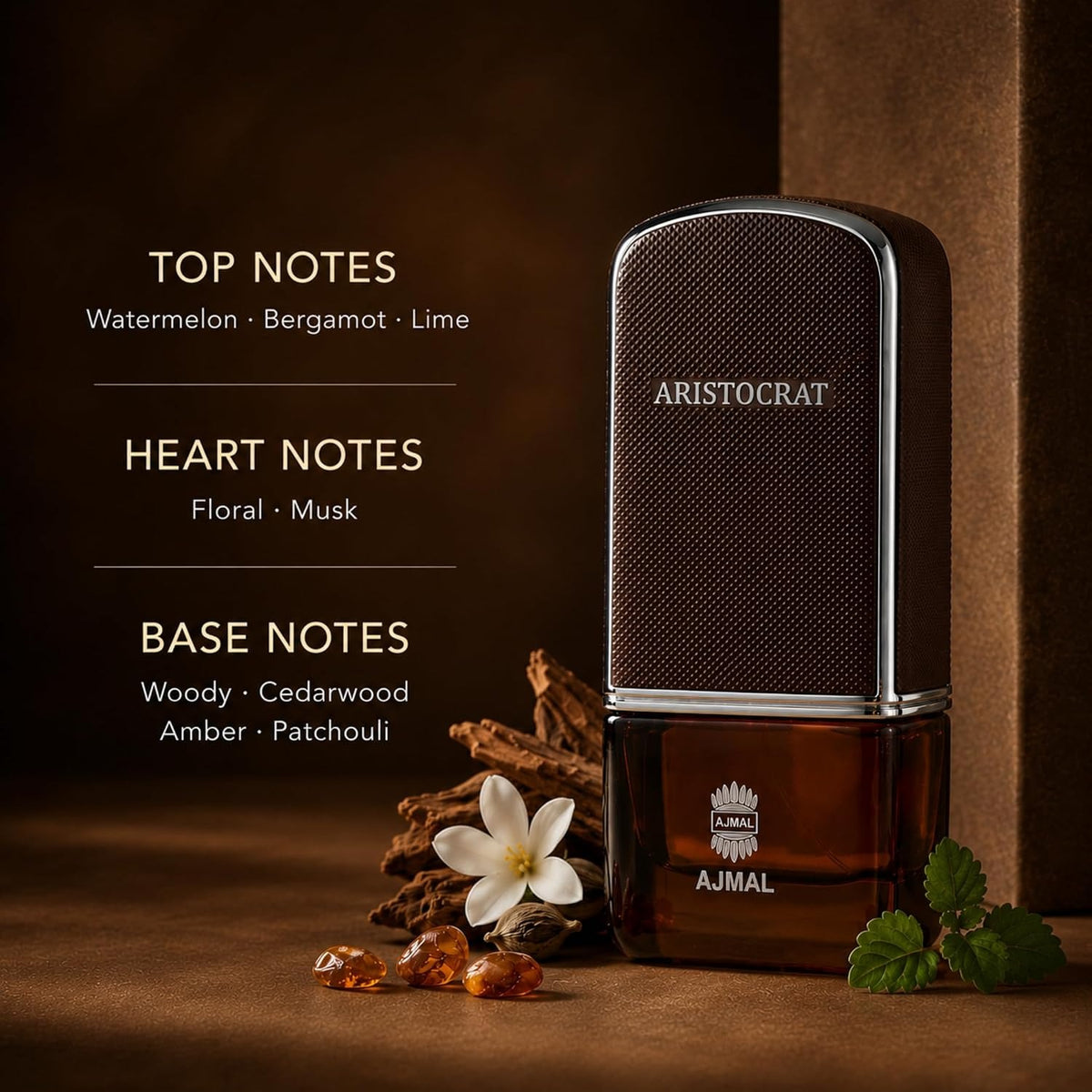 Ajmal Aristocrat Eau de Parfum for Men, 75ml (2.5 Fl Oz), Woody Aromatic Fragrance with Fresh, Fruity, Floral, Spicy, Woody, Amber &amp; Musk Accords