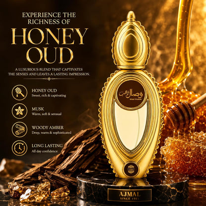 Ajmal Wisal Dhahab Eau de Parfum for Unisex, 50ml (1.7 Fl Oz), Fruity Woody Fragrance with Fruity, Floral, Spicy, Woody, Amber &amp; Musk Accords
