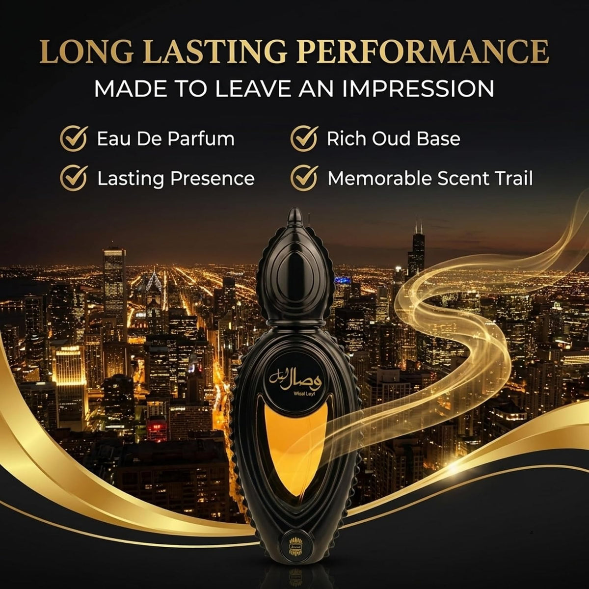 Ajmal Wisal Layl Eau de Parfum for Men, 50ml (1.7 Fl Oz), Spicy Oriental Fragrance with Fresh, Floral, Spicy, Woody, Amber &amp; Musk Accords