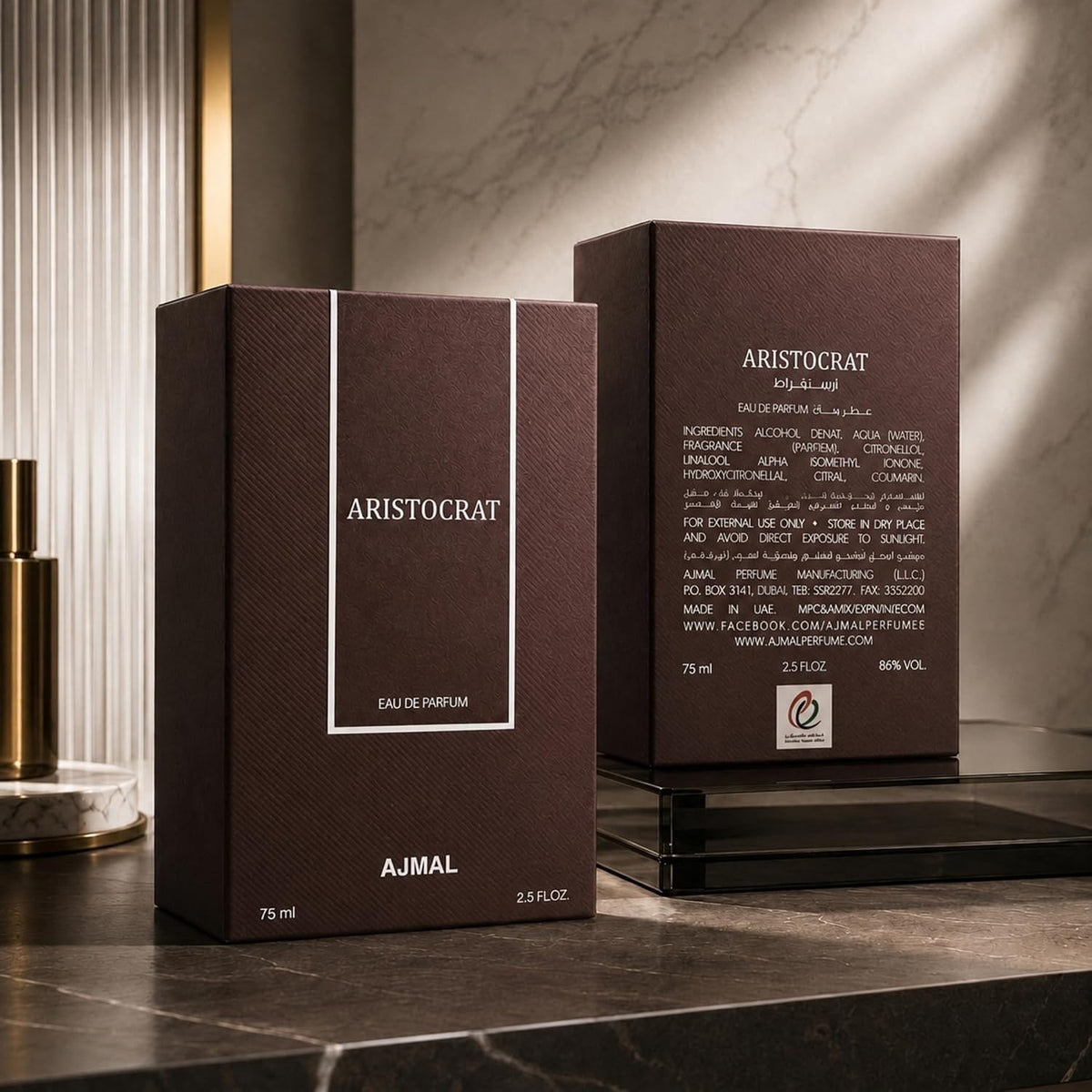 Ajmal Aristocrat Eau de Parfum for Men, 75ml (2.5 Fl Oz), Woody Aromatic Fragrance with Fresh, Fruity, Floral, Spicy, Woody, Amber &amp; Musk Accords