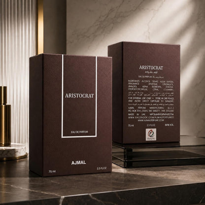 Ajmal Aristocrat Eau de Parfum for Men, 75ml (2.5 Fl Oz), Woody Aromatic Fragrance with Fresh, Fruity, Floral, Spicy, Woody, Amber &amp; Musk Accords