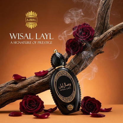 Ajmal Wisal Layl Eau de Parfum for Men, 50ml (1.7 Fl Oz), Spicy Oriental Fragrance with Fresh, Floral, Spicy, Woody, Amber &amp; Musk Accords
