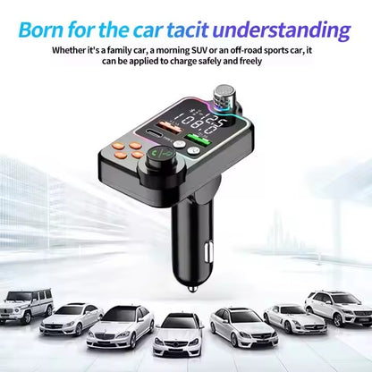 Q15 Car Wireless FM Transmitter Bluetooth 5.0 – Quick Charge, Large Microphone, One-Key Bass, MP3 Player &amp; Dual Screen Display  SKU: Q15-FM-XX