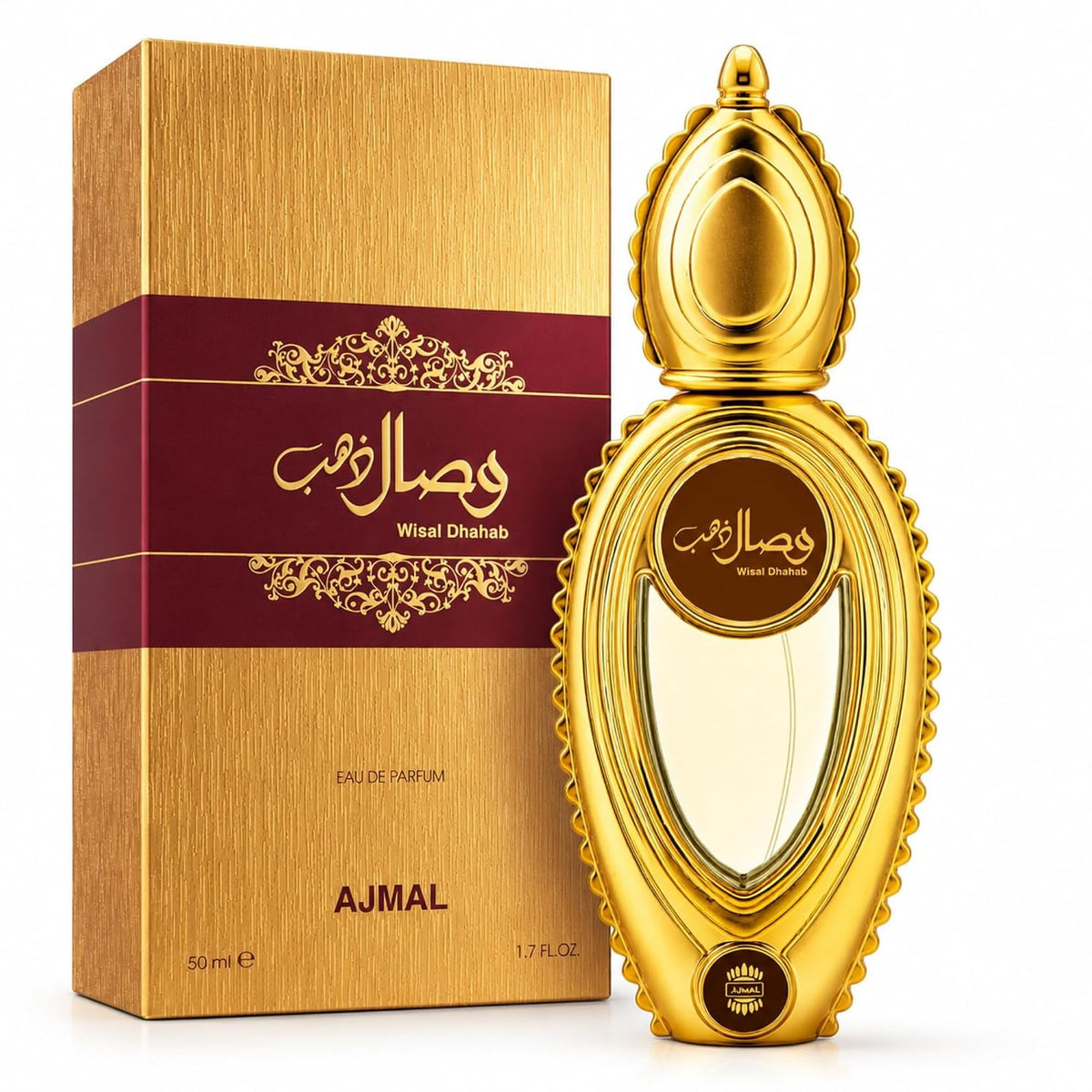 Ajmal Wisal Dhahab Eau de Parfum for Unisex, 50ml (1.7 Fl Oz), Fruity Woody Fragrance with Fruity, Floral, Spicy, Woody, Amber &amp; Musk Accords