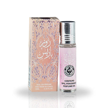 Ard Al Zaafaran Rose Paris Roll-On Perfume Oil 10ml x 12 Pack | Fresh Rose Floral Long Lasting Arabic Attar Unisex Non-Alcohol Fragrance Travel Size Set