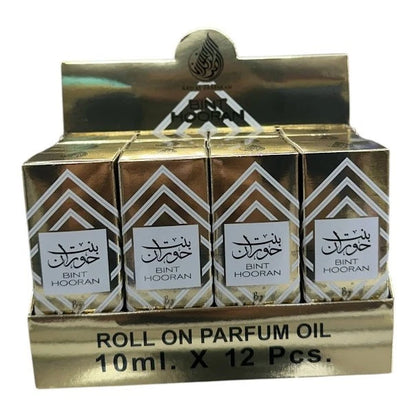 Ard Al Zaafaran Bint Hooran Roll-On Perfume Oil 10ml x 12 Pack | Floral Musky Long Lasting Arabic Attar Unisex Non-Alcohol Fragrance Travel Size