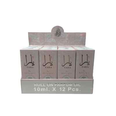 Lattafa Yara Roll-On Perfume Oil 10ml x 12 Pack | Sweet Vanilla Floral Long Lasting Arabic Attar Unisex Non-Alcohol Fragrance Travel Size Set