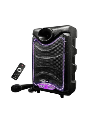 Dolphin 8" Heavy-Duty Handy Party Speaker with Wired Microphone & Remote