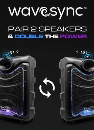 Dolphin 8" Heavy-Duty Handy Party Speaker with Wired Microphone & Remote