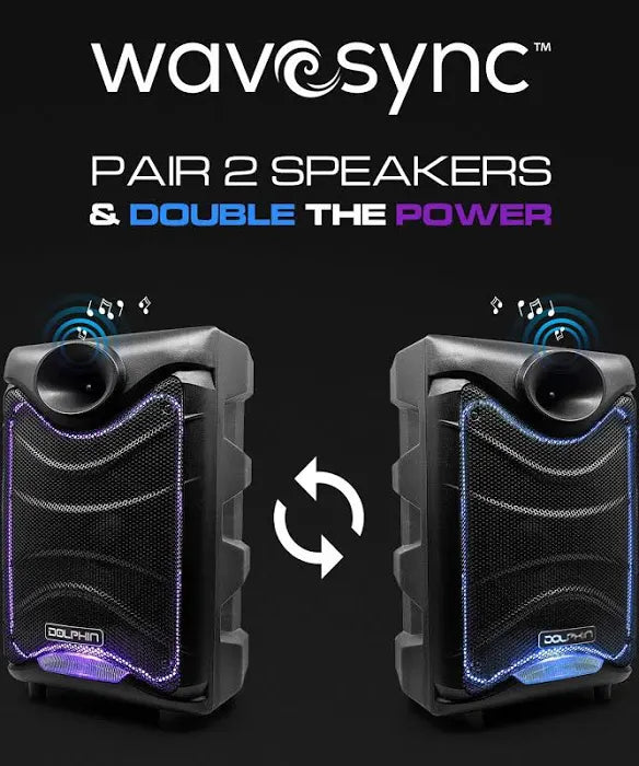 Dolphin 8" Heavy-Duty Handy Party Speaker with Wired Microphone & Remote